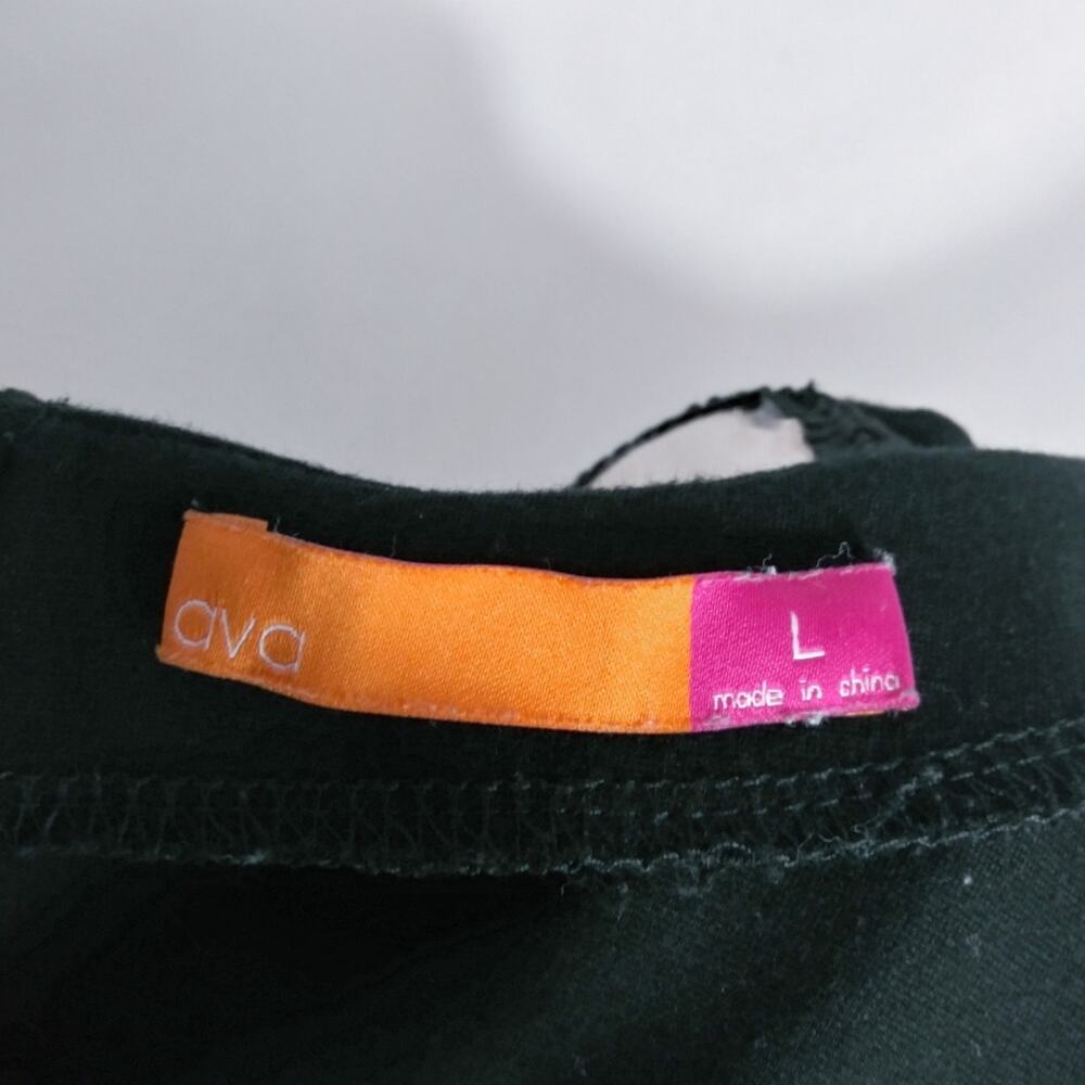 Ava By Le Tote Black Sleeveless Dress Waist Bow Cocktail LBD Size L - Picture 7 of 9